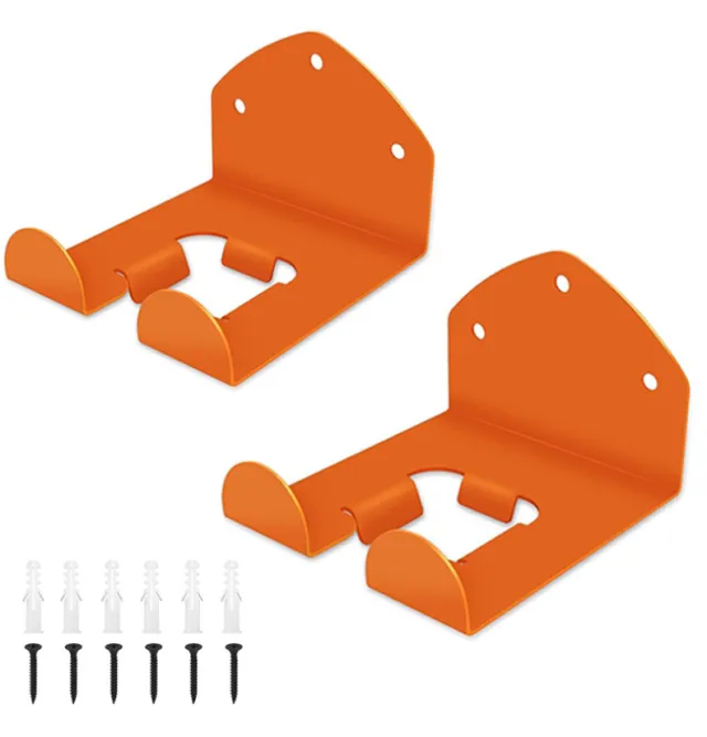 Wall mounted Shovel Multifunctional Metal Racket Hanger B Orange 2Pcs - Shop at LoveMi