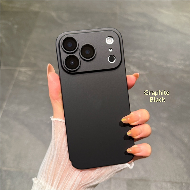 Built In Camera Phone Case With Skin Friendly Frosted Finish Full Coverage Drop Proof Ultra Thin PC Hard Shell
