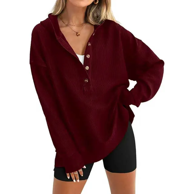 Autumn And Winter Solid Color Loose Raglan Sleeve Sweater Red - Shop at LoveMi