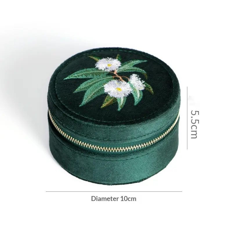 Velvet Embroidered Casual Jewelry Box