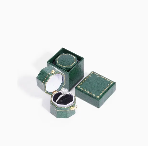 Retro European Mini Portable Octagonal Jewelry Box Green - Shop at LoveMi