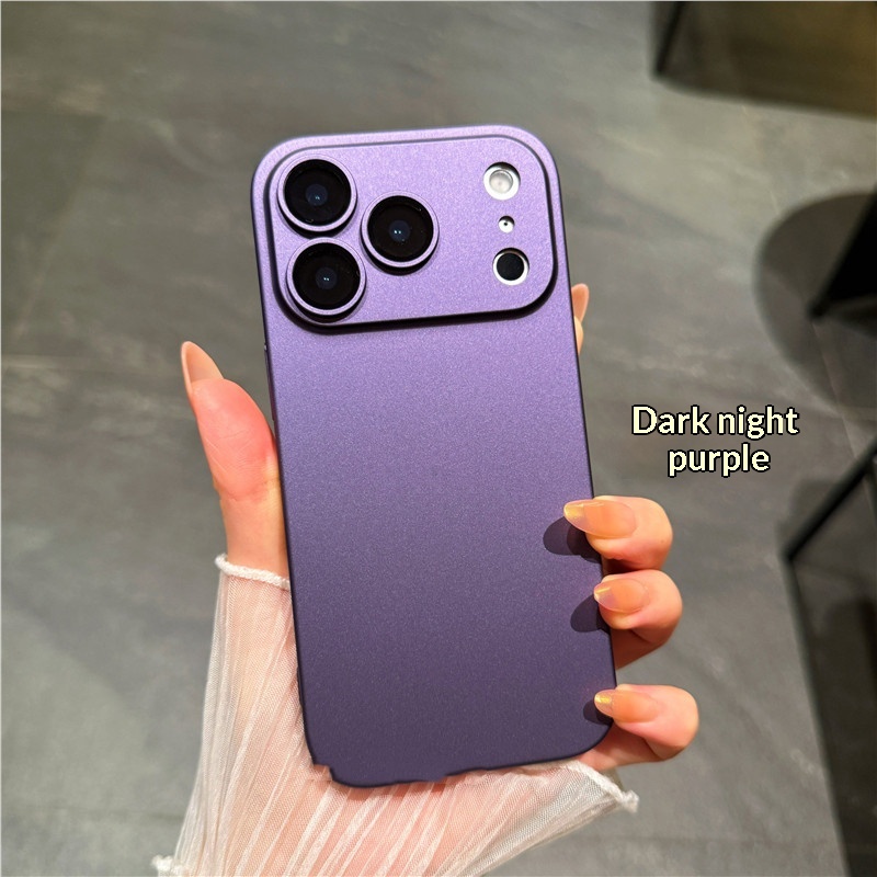 Built In Camera Phone Case With Skin Friendly Frosted Finish Full Coverage Drop Proof Ultra Thin PC Hard Shell