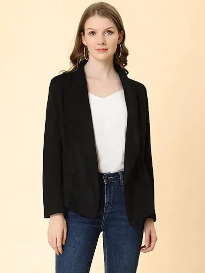 Women's Faux Suede Jacket New Coat Black - Shop at LoveMi