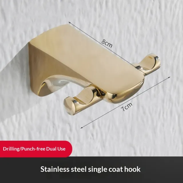 Golden French style No drill Premium Bathroom Shelf Single Coat Hook - Shop at LoveMi