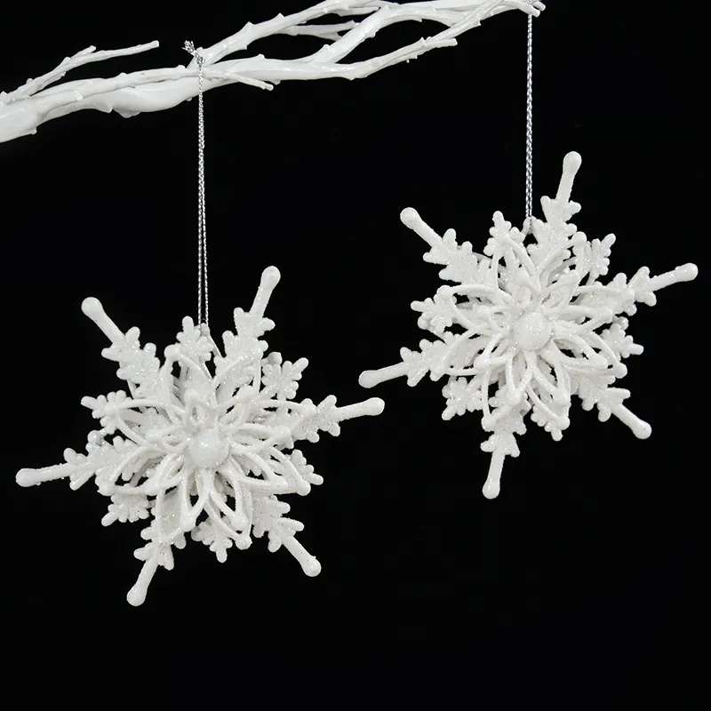 Christmas Snowflake Ornaments 3D Ice White Snowflakes Christmas DIY Crafts Hanging Pendants Xmas Tree Decorations New Year Christmas Tree Pendant – image 2
