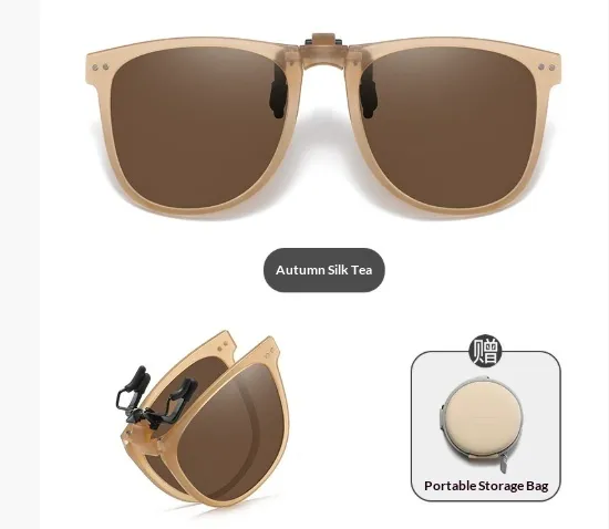 Foldable Polarized Sunglass Clips UV Protection Fashionable Lightweight - S12 Autumn Satay