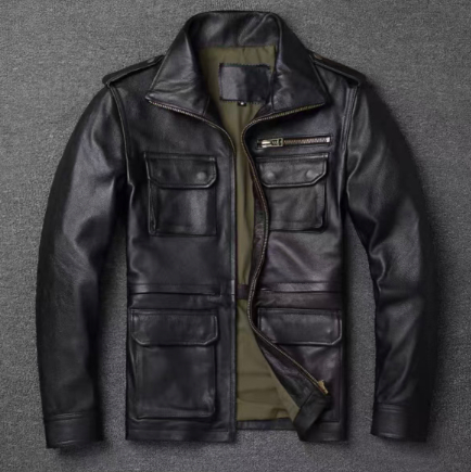 Autumn And Winter Workwear Leather Jacket For Men