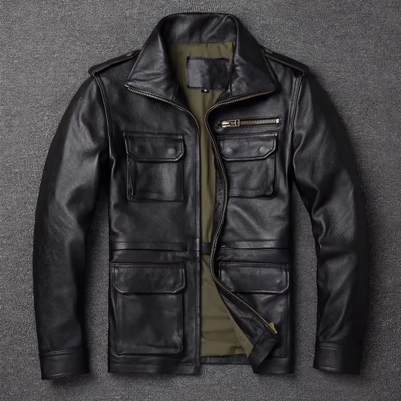 Autumn And Winter Workwear Leather Jacket For Men