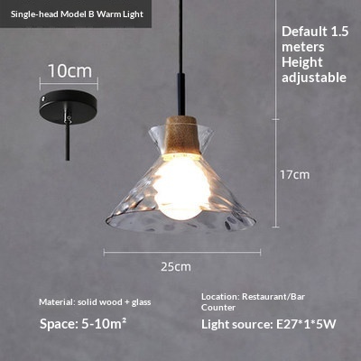 Three-head Retro Cafe Bar Table Minimalist Pendant Light