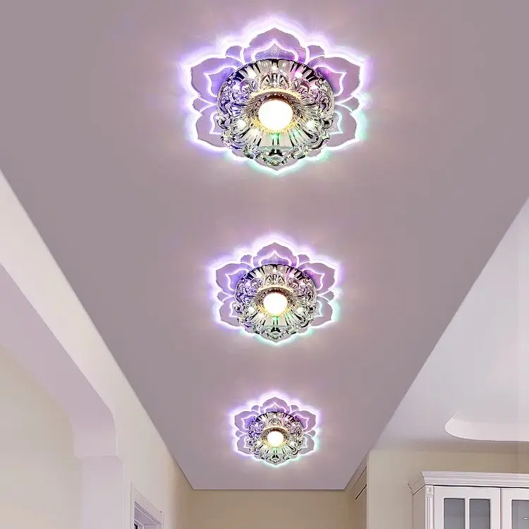 Corridor Light Aisle Crystal Colorful Round Ceiling