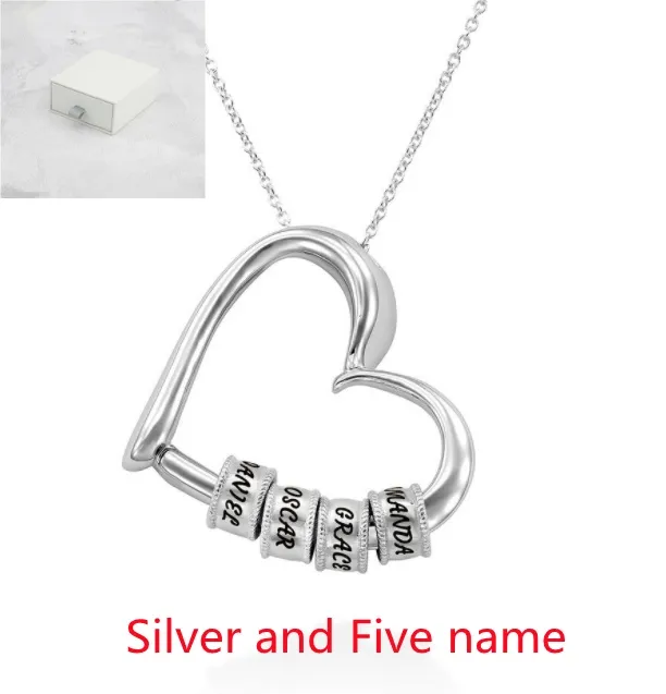 Personalized Heart Necklaces Women Jewelry Custom Name Necklaces & Pendants Mothers Day Gift Silver - Shop at LoveMi