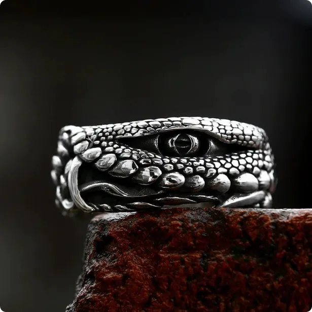 European And American Fashion Gemstone Retro Titanium Steel Ring For Men Br8 947 - Shop at LoveMi