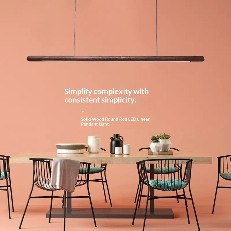 One-word Restaurant Light Round Bar Long Pendant