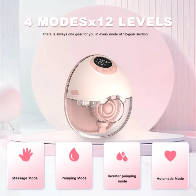 Portable Electric Breast Smart Wearable Pink - Shop at LoveMi