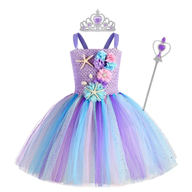 Girls Mermaid Tutu Dress Under The Sea Theme Birthday Party - Style 4