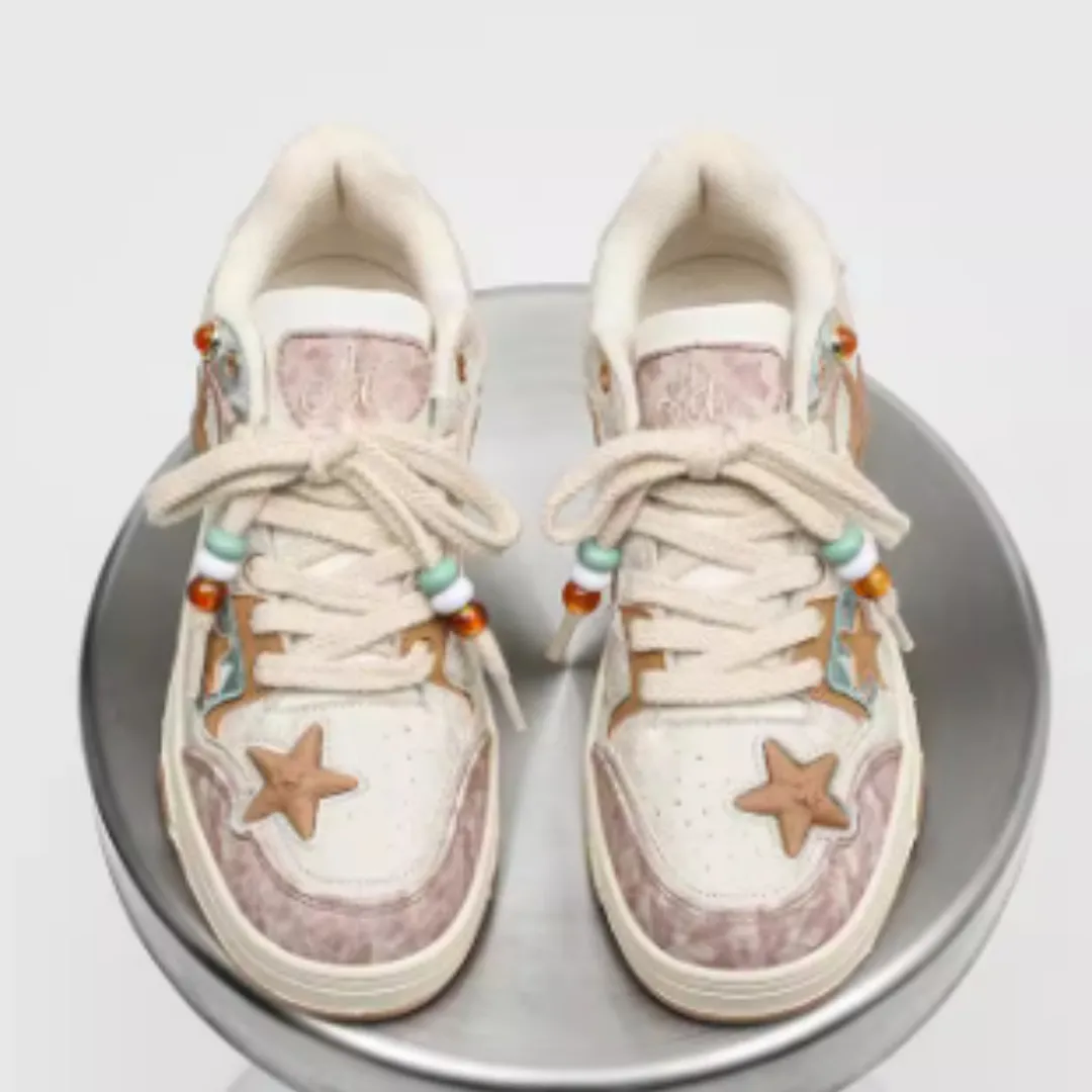 High-end Platform Sneakers With Star Pattern
