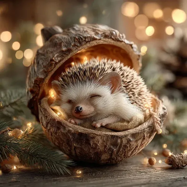 Chestnut Squirrel Hedgehog Christmas Ornament Pendant 8Cm - Shop at LoveMi