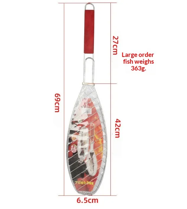 Hamburger Barbecue Grill Tool Galvanized Iron Wire Big Single Fish - Shop at LoveMi