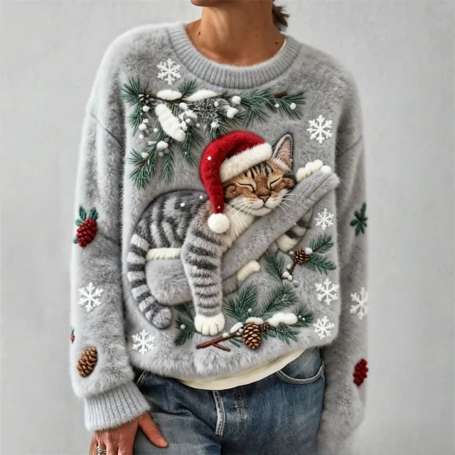 3D Digital Printed Flannel Christmas Women's Round Neck Sweatshirt Flryl09 2Xl - Shop at LoveMi