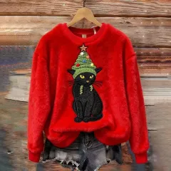 Women's Round-neck Sweatshirt With Faux Fur For Autumn And Winter - Style 30-M - View 1