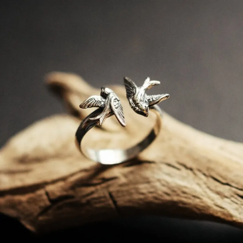 Vintage Style Simple Alloy Adjustable Open Ring - Silver
