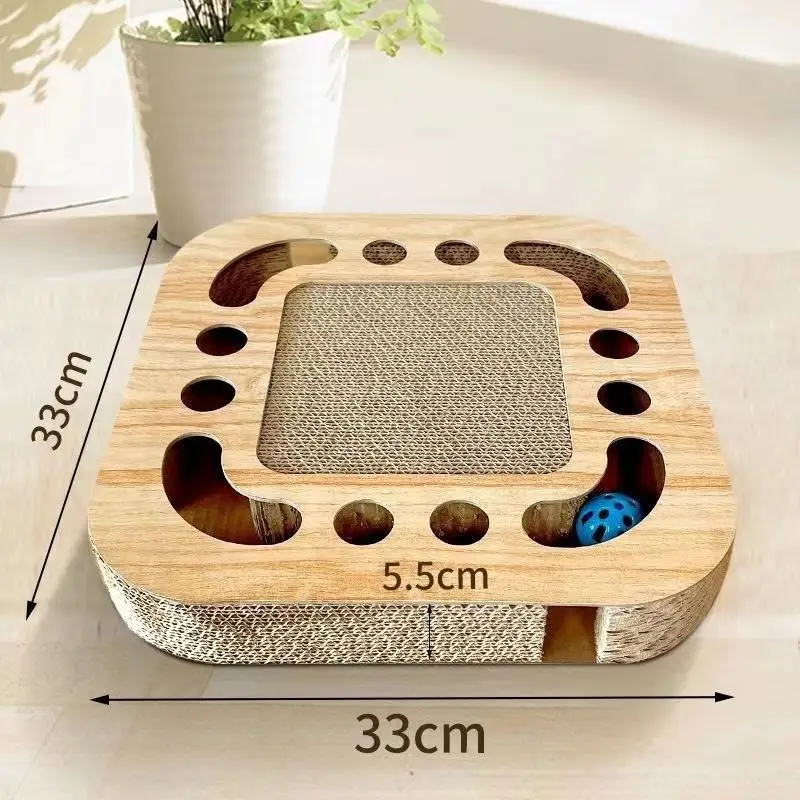 Grab And Play 2-in-1 Treasure Cat Round Scratch Pad Toy