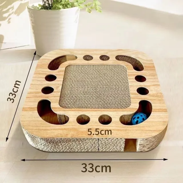 Grab And Play 2 in 1 Treasure Cat Round Scratch Pad Toy Square - Shop at LoveMi