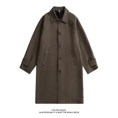 Fashionable Coat, American, British, Retro And Simple Mid-length - Dark Bronze - View 1