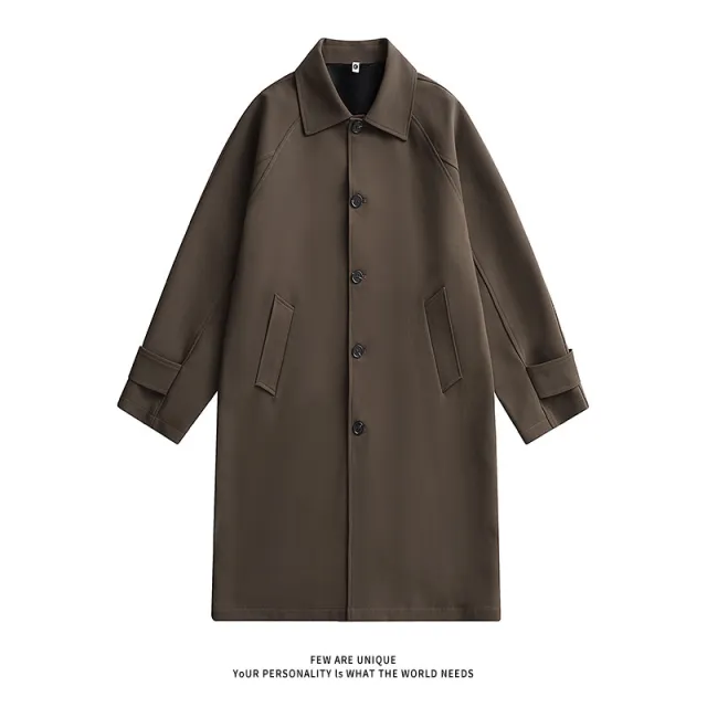 Fashionable Coat, American, British, Retro And Simple Mid length Dark Bronze - Shop at LoveMi