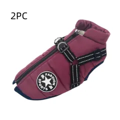 Large Pet Dog Jackets Winter Warm Dogs Clothes Coats - Purple - View 1