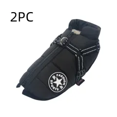 Large Pet Dog Jackets Winter Warm Dogs Clothes Coats - Black - View 1