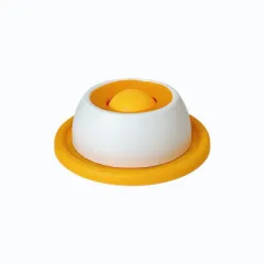 Anti-spill Slow Feeder Cat Toy, Boredom Buster, Chew-resistant Treat Dispenser - Yellow For Cats - View 1
