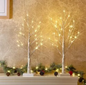 Christmas Simulation Of Birch Tree Lights