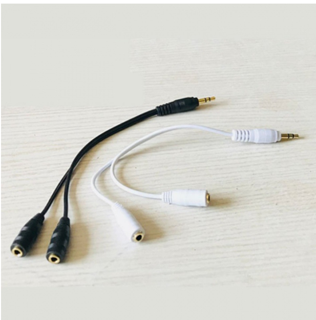 Gilded One-to-two Headphone Audio Cable Adapter