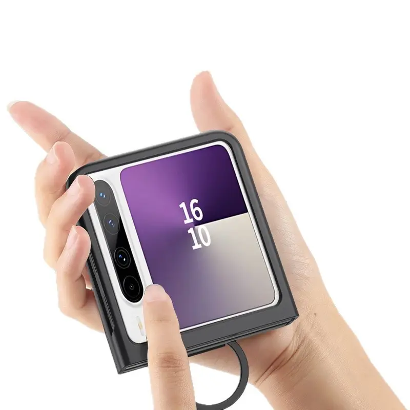 Foldable Phone Case With Large View Window Ultra-thin Ring Anti-drop Protective Cover