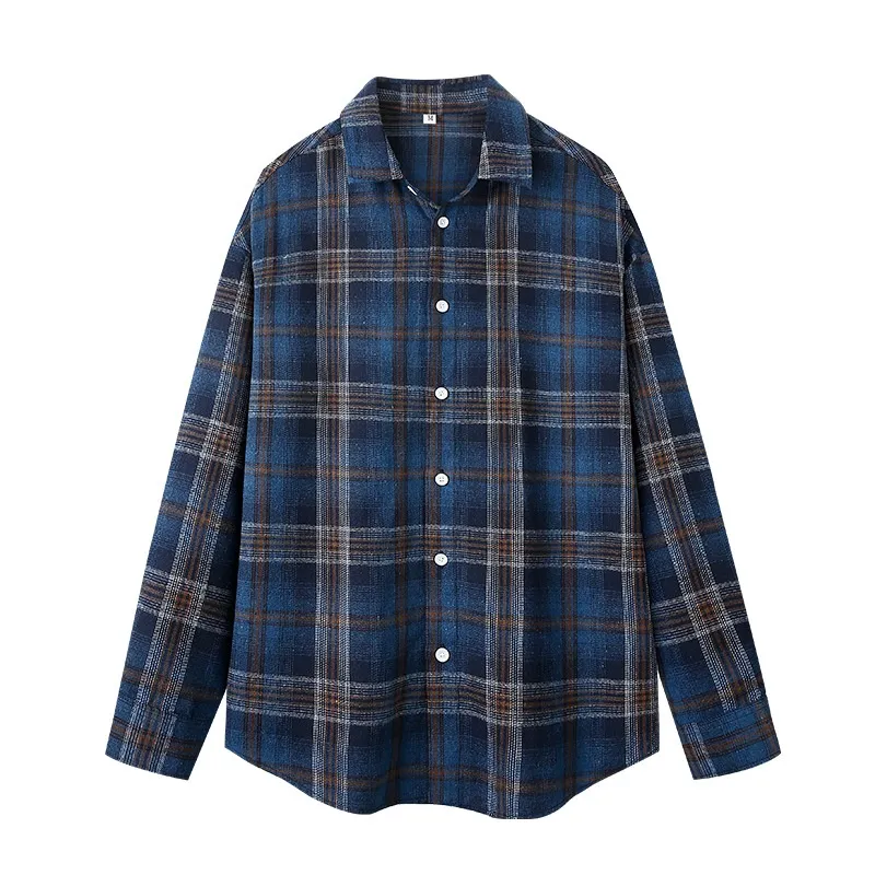 Men's Simple And Versatile Korean-style Casual Shirt - Navy Blue