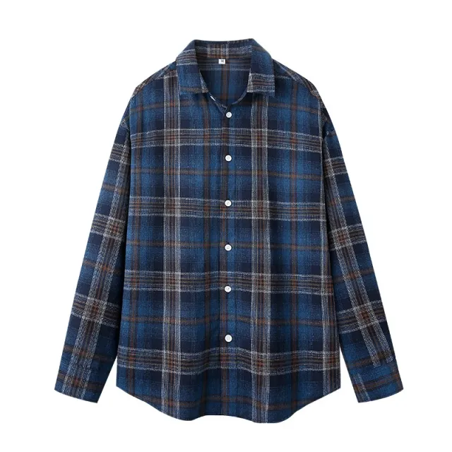 Men's Simple And Versatile Korean style Casual Shirt Navy Blue - Shop at LoveMi
