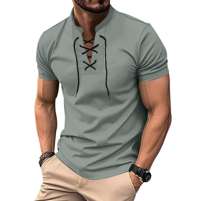 Men's Thin V-neck V-tie Casual Sporty Short Sleeve 135db4bb A43d 4485 8af5 28e19acdeda9 Trans
