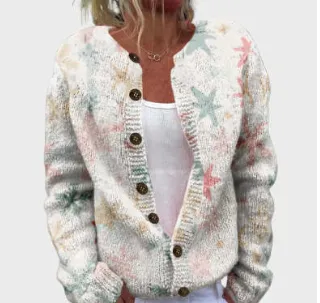 3D Digital Printing Cardigan Knitted Coat Women's Clothing - Kkwy125-S