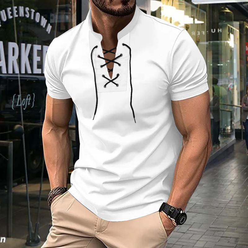 Men's Thin V-neck V-tie Casual Sporty Short Sleeve 55524fa8 26d9 4fe7 Bd43 B48d16db9068 Trans
