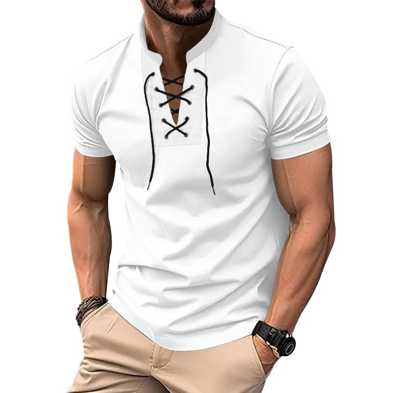 Men's Thin V-neck V-tie Casual Sporty Short Sleeve B508b926 Afa1 4999 934d Cf5ac548aae5 Trans