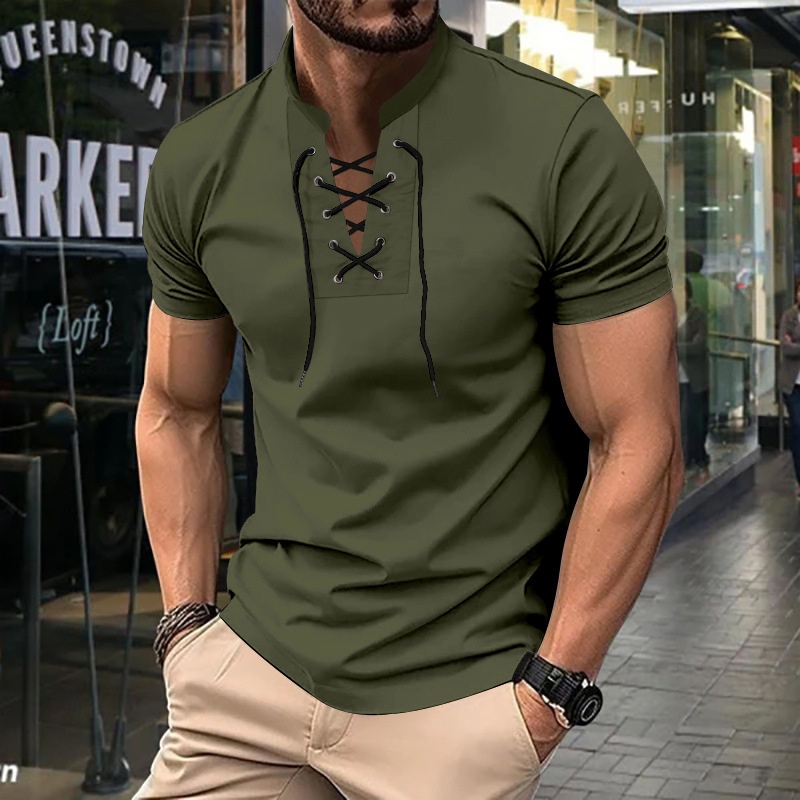 Men's Thin V-neck V-tie Casual Sporty Short Sleeve Cca36b36 66e7 46f9 Ae72 85f9525d1c03 Trans