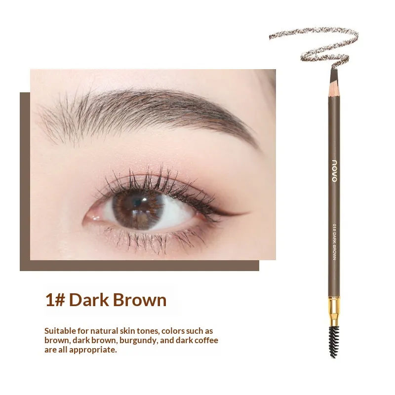 Natural Shaping Machete Smudge-proof Double-ended Eyebrow Pencil - 1 Dark Brown