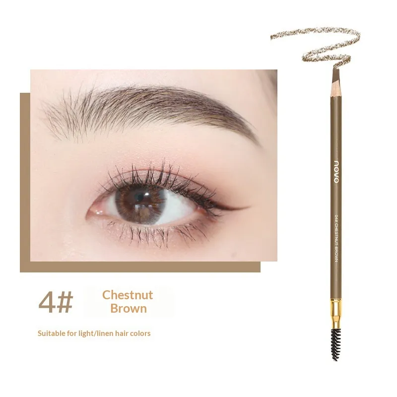 Natural Shaping Machete Smudge-proof Double-ended Eyebrow Pencil - 4 Chestnut Brown