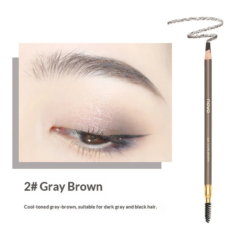 Natural Shaping Machete Smudge-proof Double-ended Eyebrow Pencil - 2 Gray Brown