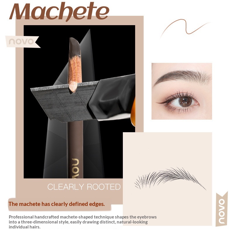 Natural Shaping Machete Smudge-proof Double-ended Eyebrow Pencil 3