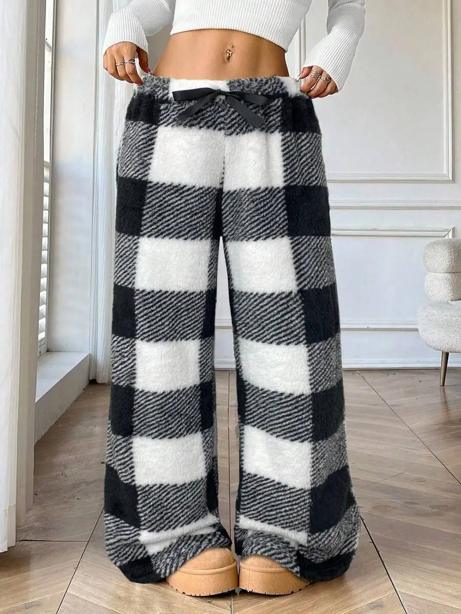 Women's Casual Loose Casual Checkered Pants