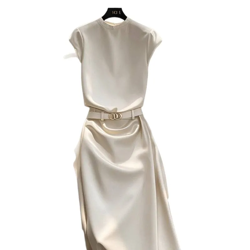Light Mature Small Fragrance Style Round-neck T-shirt Top With A Pencil Skirt Professional Set - Skirt