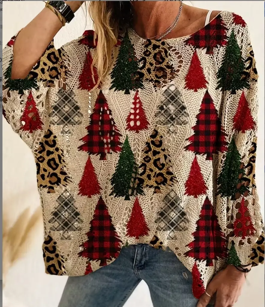 Christmas Round Neck Regular Sleeve Sweater