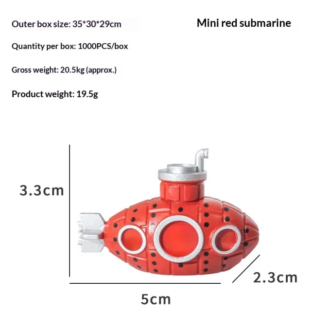 Aquarium PVC Decoration Hiding House Ornament Mini Red Submarine - Shop at LoveMi